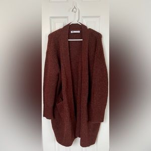 Zara Long Open Front Cardigan